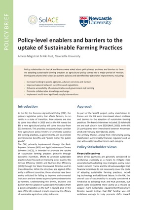 First page of policy brief